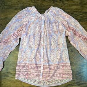Bell Paisley Print Button-Up Blouse Size Small